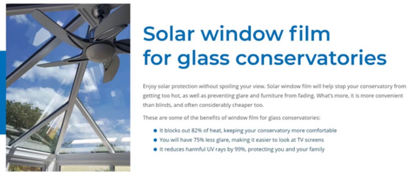 Solar Window Film For Glass Conservatories & Conservatory roofs reviews