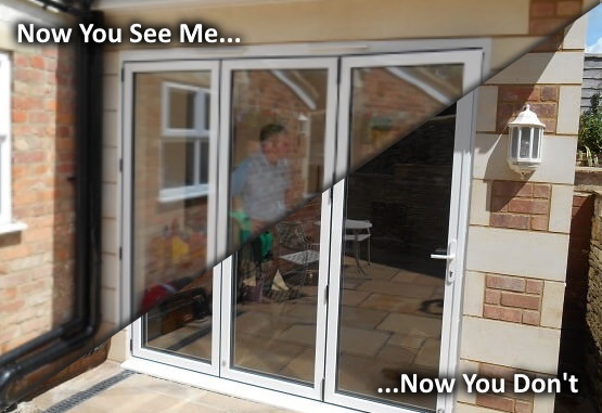 Night Vision 25 One-Way Privacy Window Film on Bi-Fold Doors